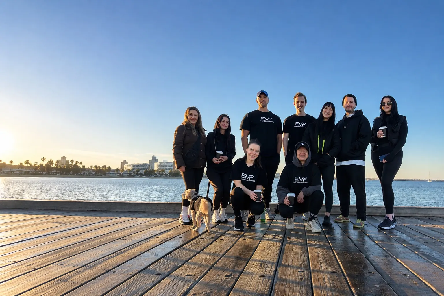 Errol Morgan Performance team standing together by the water
