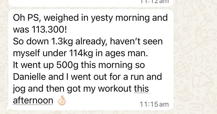 Client testimonial screenshot 1